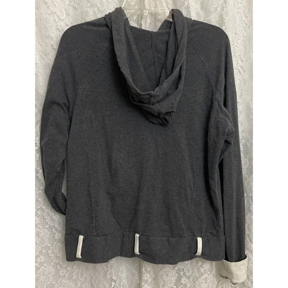 FUDA Women's Sport Hoody Active Wear Grey Yoga Sweeter Zip up Size M - Picture 4 of 9